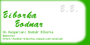 biborka bodnar business card